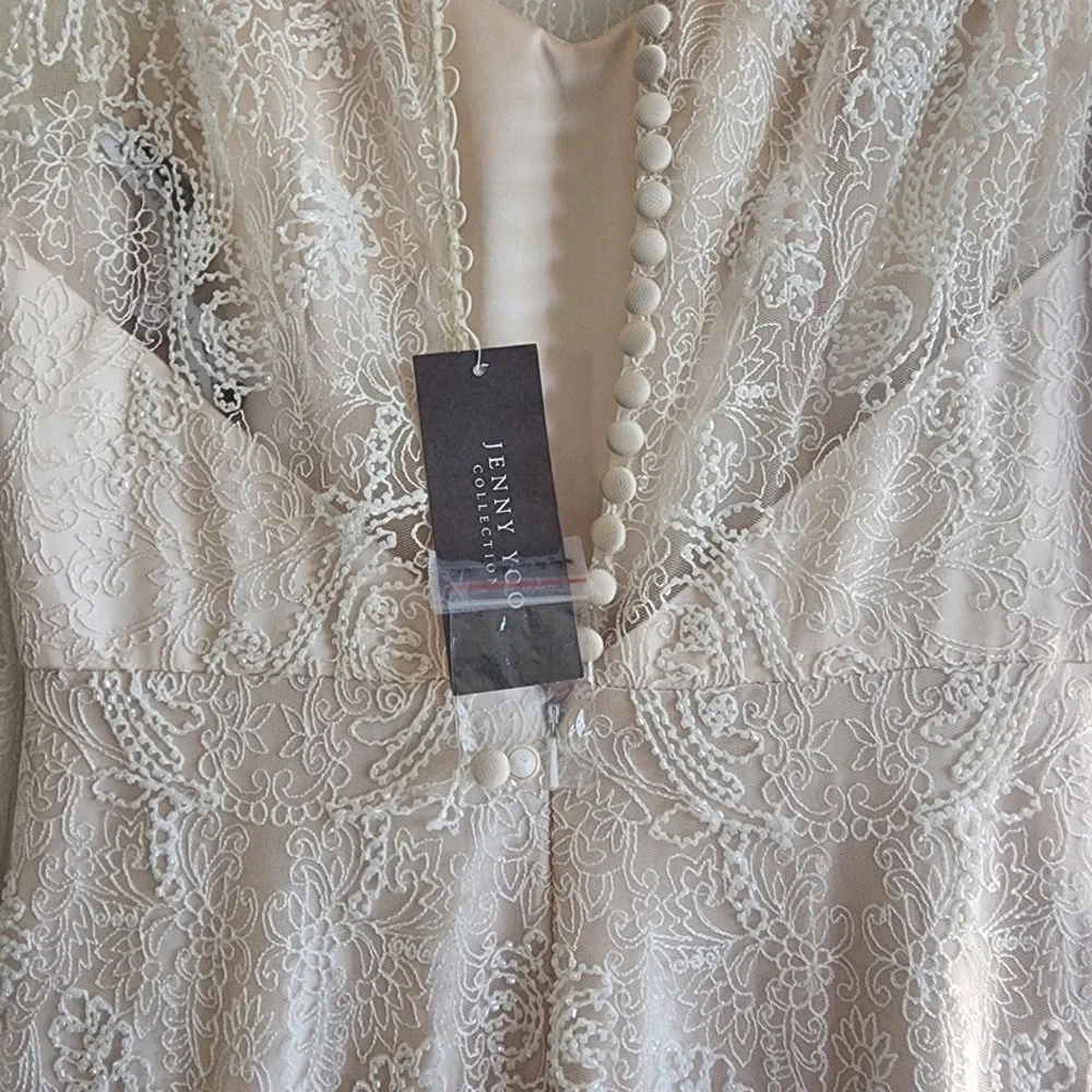 NEW BHLDN JENNY YOO CANDELA LACE WEDDING DRESS GOWN - Picture 9 of 13
